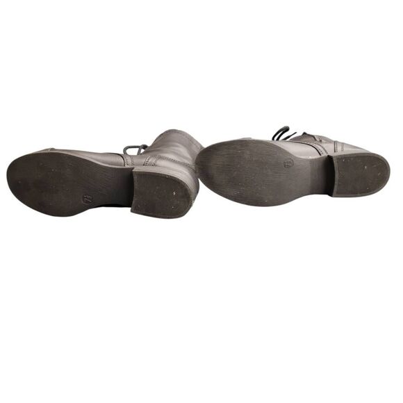 Mossimo Supply Company Black Faux Leather Lace Up Zipper Combat Boots Booties - Picture 6 of 9